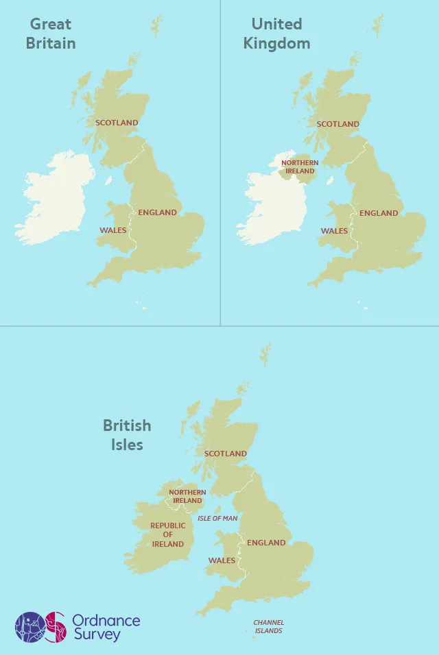 The difference between Great Britain, the United Kingdom and the British Isles