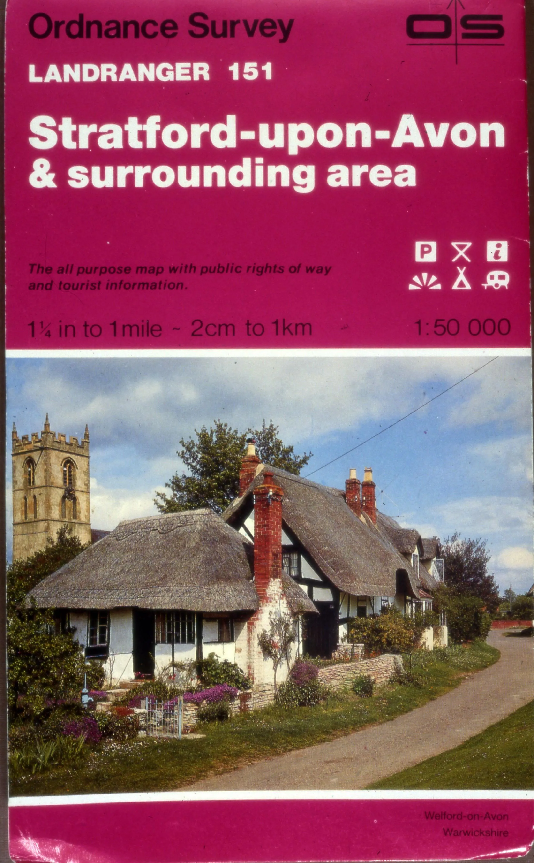 The cover of Stratford-upon-Avon map from the Landranger series in the 1980s