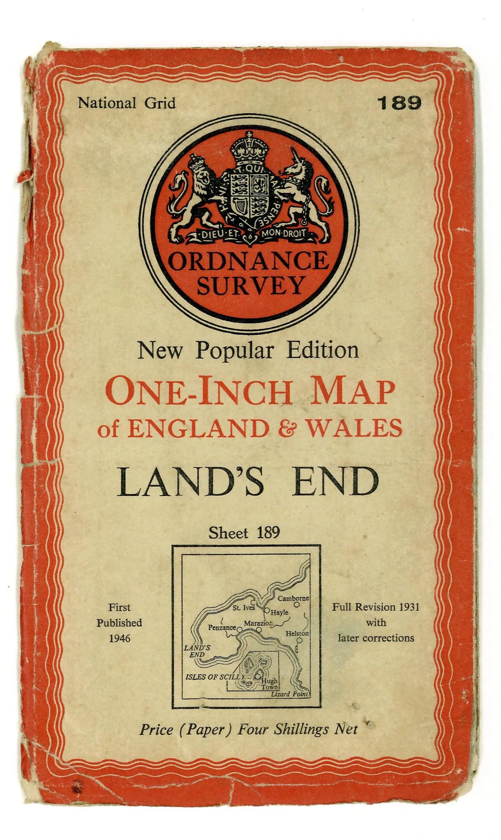 One-inch map of Land's End from the 1940s