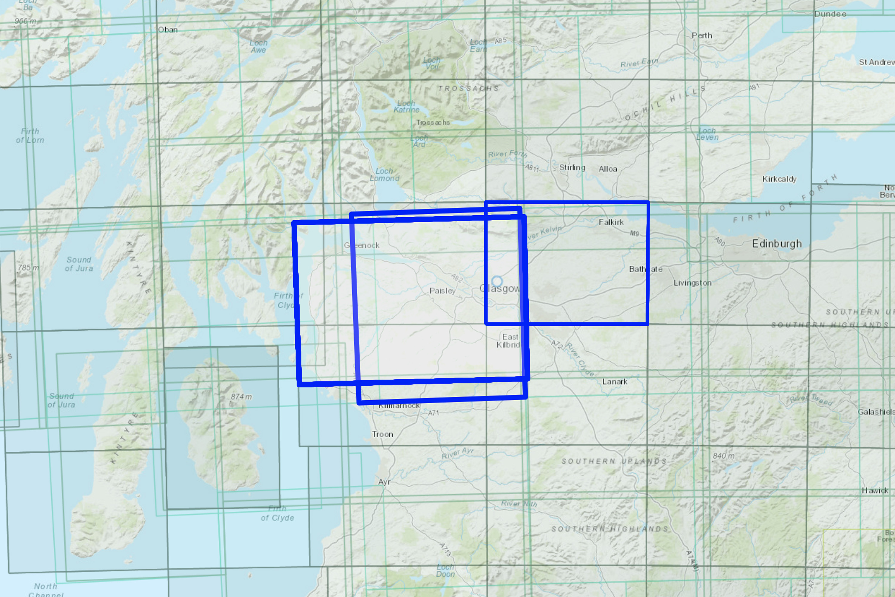 The raster tile service included in the OS Maps API, displaying up-to-date map tiles