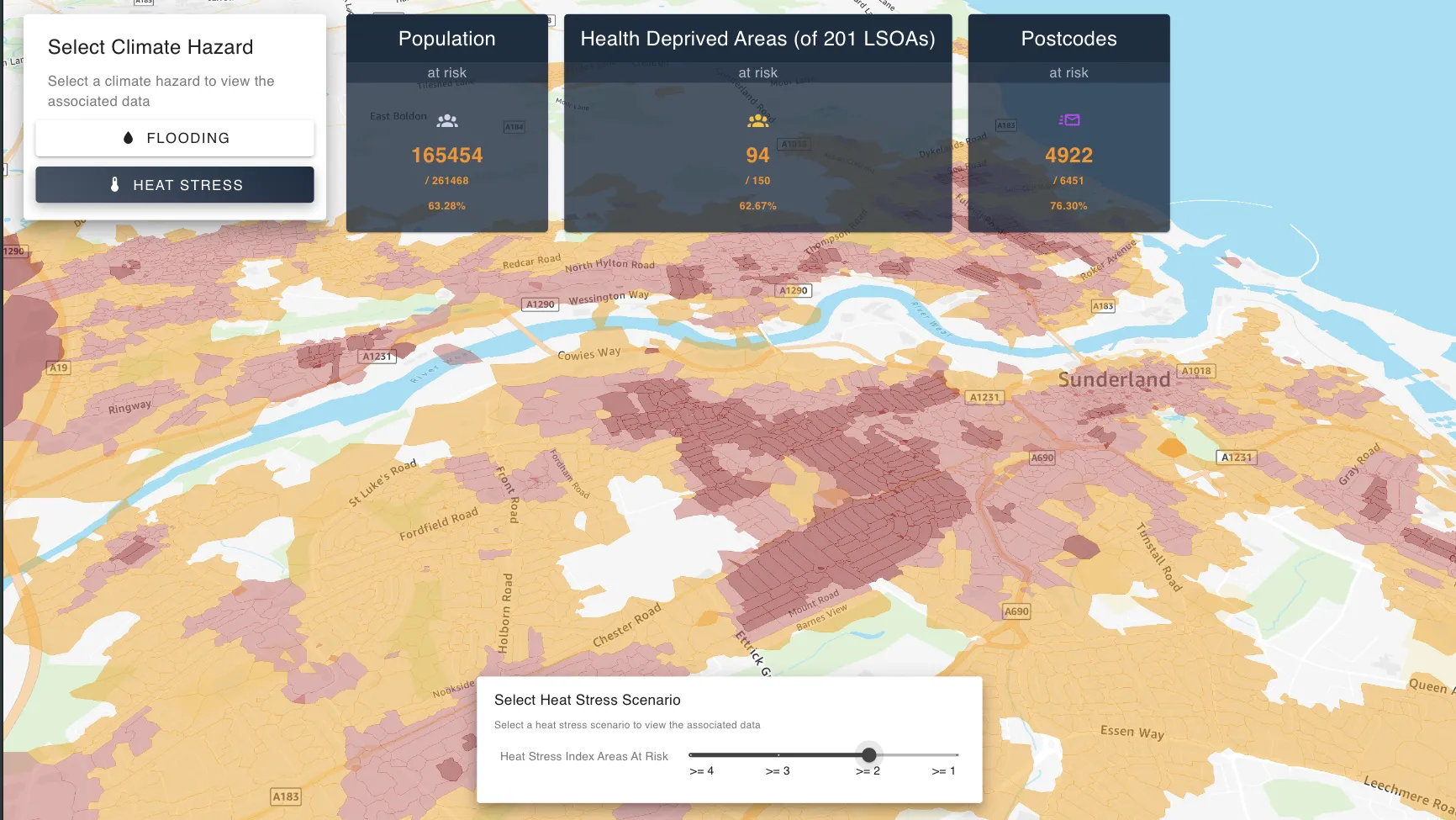 An example of SimAnalytica heat mapping