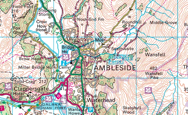 The national grid on a map