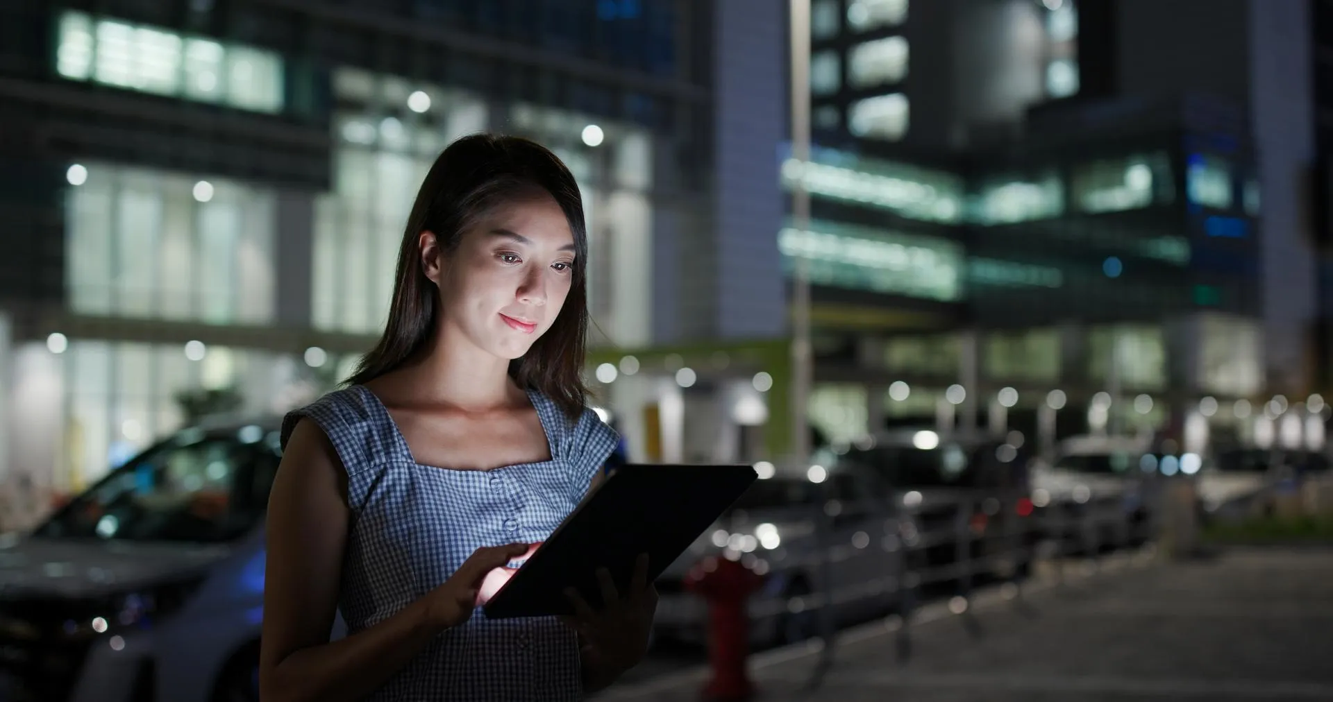 Tablet at night