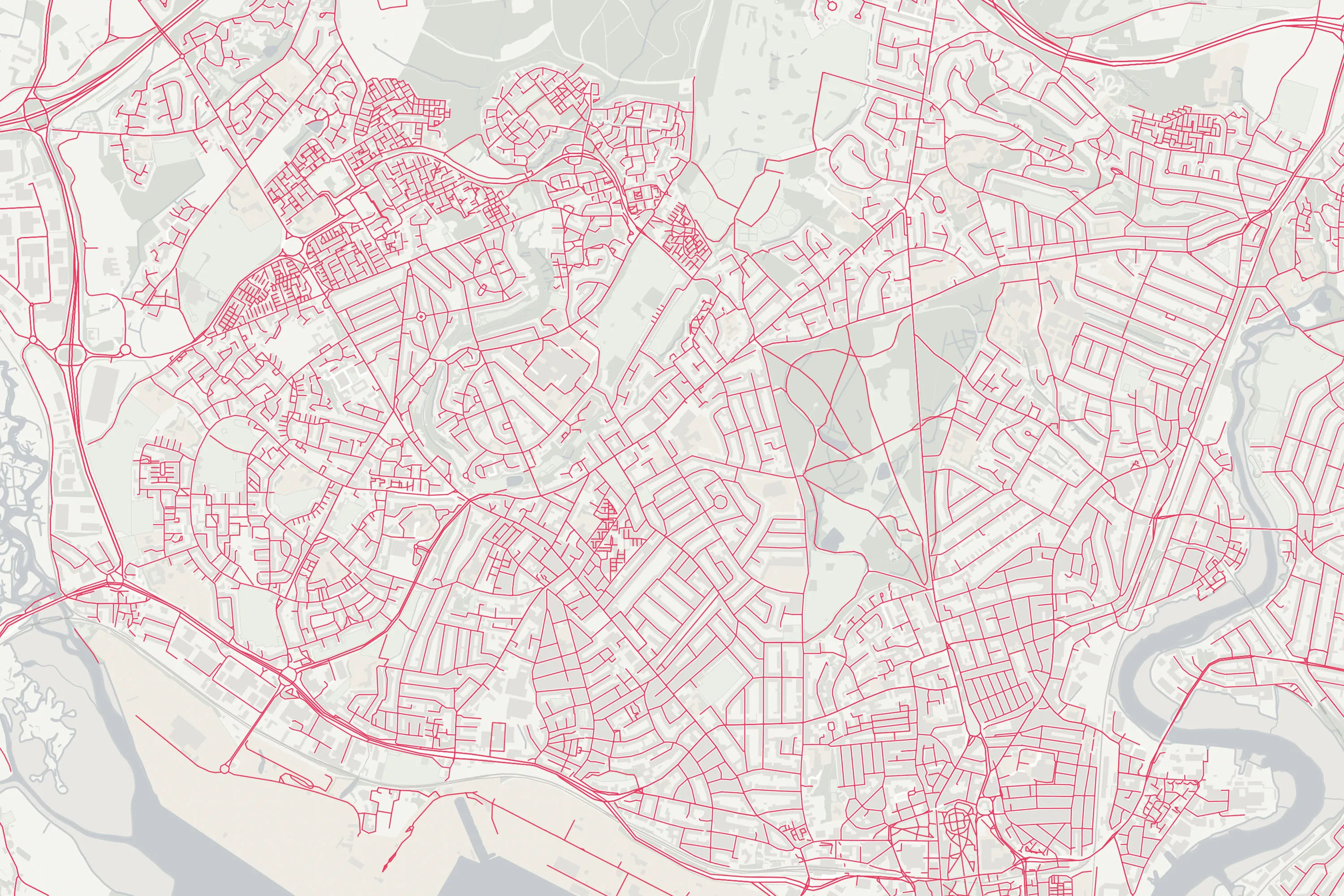 Unique Street Reference Number (USRN) data on a map